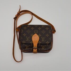 Pre loved LOUIS VUITTON Mini Cartouchiere Shoulder Cross Body Bag Brown